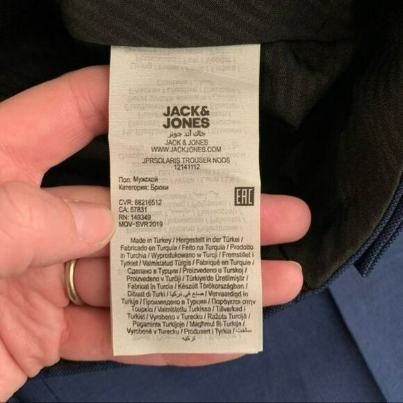 ASOS Jack and Jones premium slim fit stretch suit trousers in blue - 32x32 - Picture 9 of 10